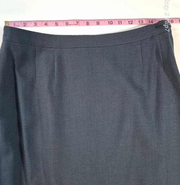 Kasper A.S.L. Petite 100% Wool Skirt Suit Set - Navy Blue - 14P - Picture 6 of 14